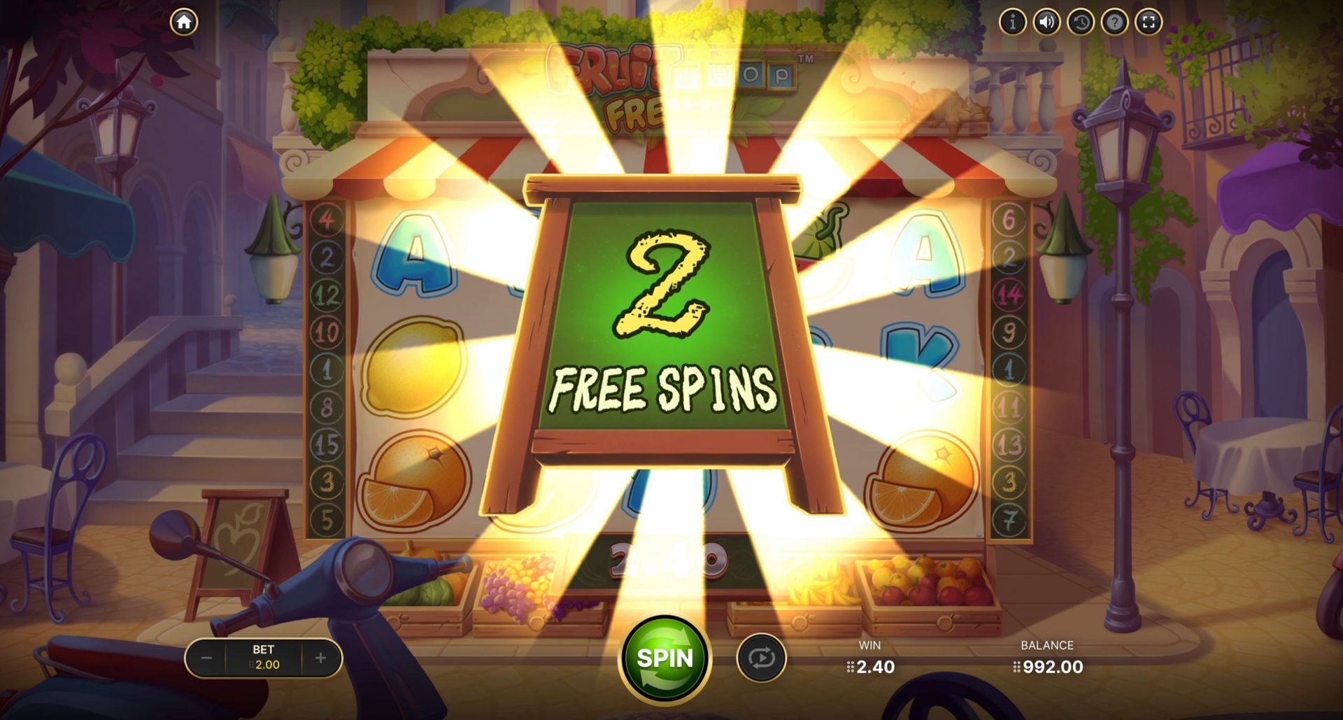 Tính năng trò chơi Fruit Shop Frenzy Slot Empire777